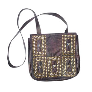 Vintage 90s Jenny Tee Leather Studded Shoulder Bag