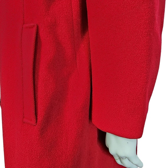 Vintage 80s Forecaster Red Wool Long Coat M - image 3