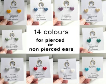 Clip on earrings for Girls clip on earrings for kids clip-on's for kids Heart stud Hypoallergenic little girls birthday gift for daughter