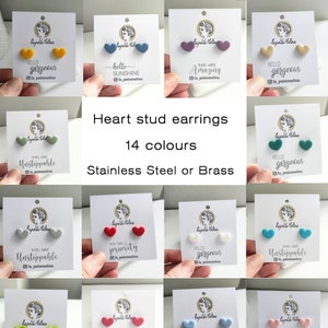 Heart stud earrings, Heart earrings stud, earrings for her, Hypoallergenic earrings, Heart studs, Cute studs small stud earrings small