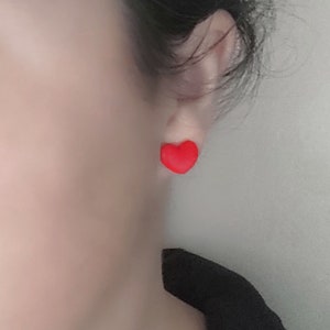 tiny stud earrings small stud earrings heart earrings red gift for girlfriend earrings flat back earrings set safety pin earrings fun