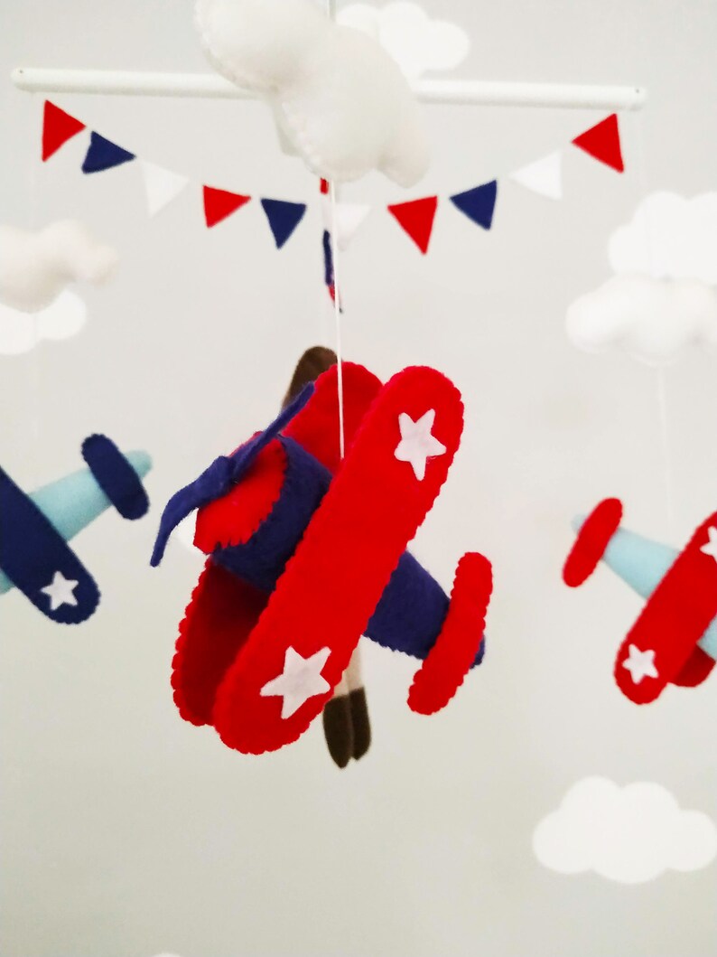Baby Crib Mobile for an airplane nursery Airplane decor for Etsy