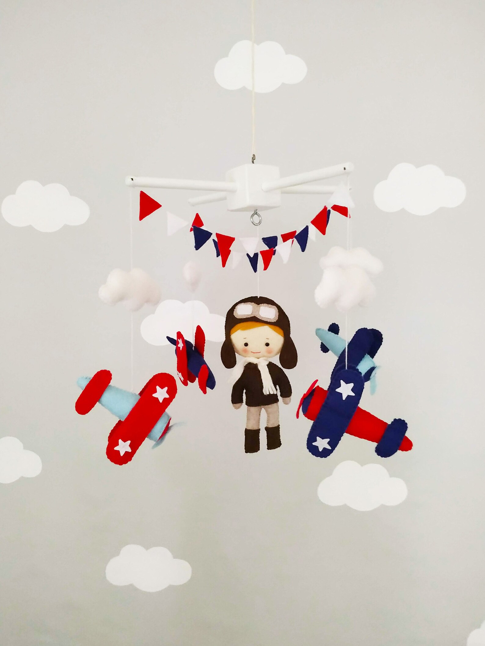 Baby Crib Mobile for an airplane nursery Airplane decor for Etsy