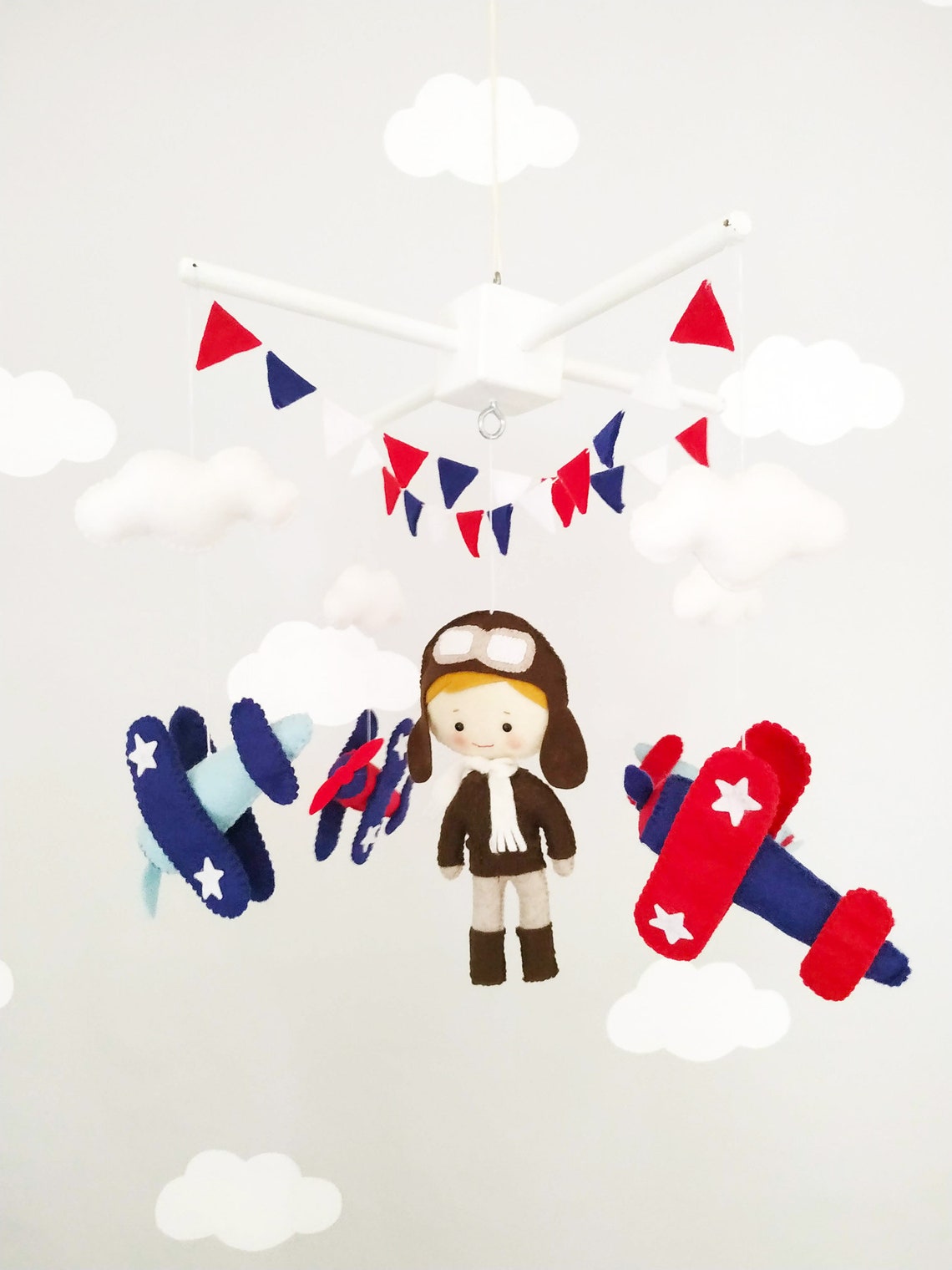 Baby Crib Mobile for an airplane nursery Airplane decor for Etsy