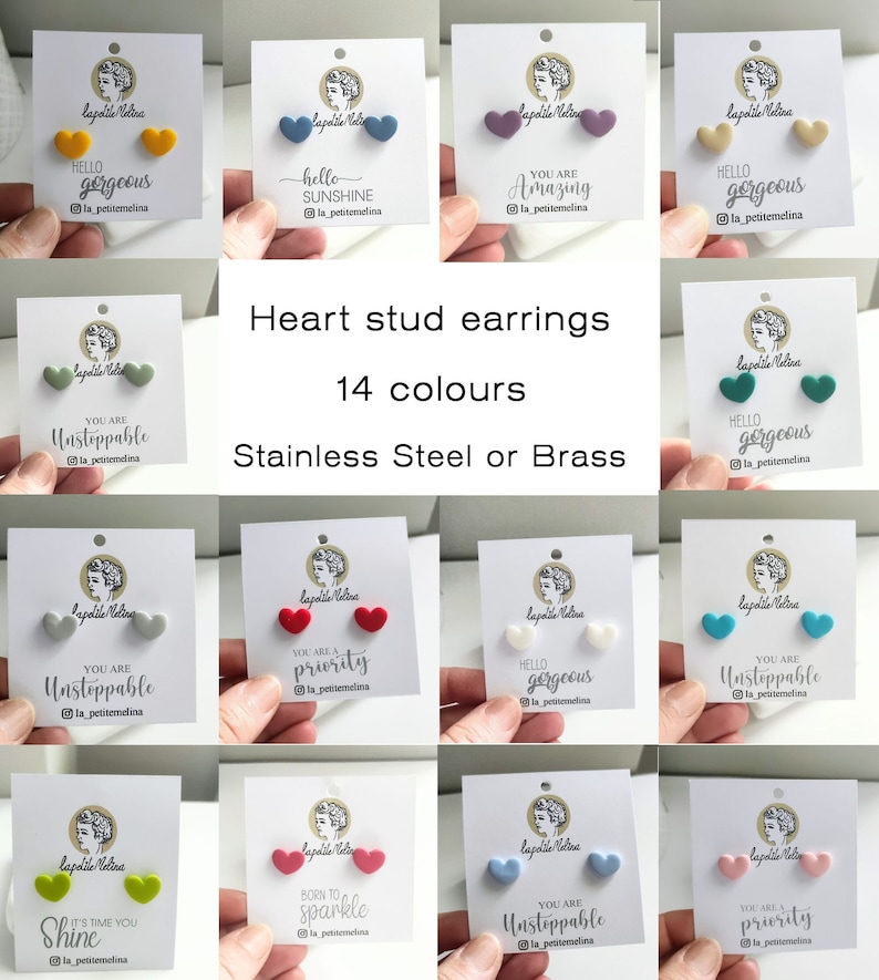 Heart stud earrings, Heart earrings stud, earrings for her, Hypoallergenic earrings, Heart studs, Cute studs small stud earrings small