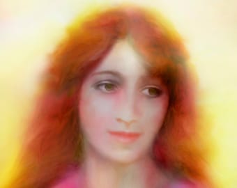 MARY MAGDALENE, Spiritual Angelic painting, Large A3 Signed Giclee Print Angel Art by Glenyss Bourne