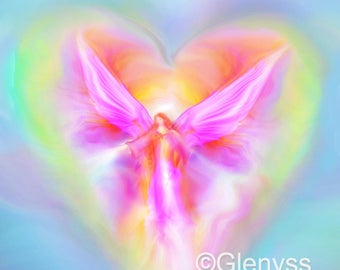 Archangel Ariel, Angel Art Spiritual Energy Painting, Signed Giclee Print by Glenyss Bourne