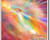 Archangel Jophiel, Guardian Angel Art Spirit Painting, Signed Giclee Print by Glenyss Bourne