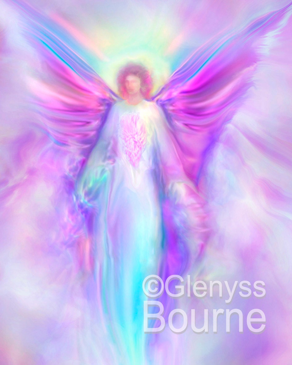 ARCHANGE Raphaël ange gardien peinture grande signé A2 giclée Etsy