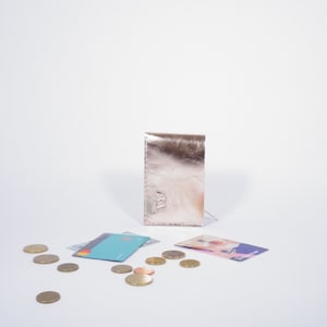 Mini Lederportemonnaie Ida in Kupfer, Roségold, minimalistisch, Geldbeutel, Geldbörse, Wallet, Münzfach, handmade, unisex