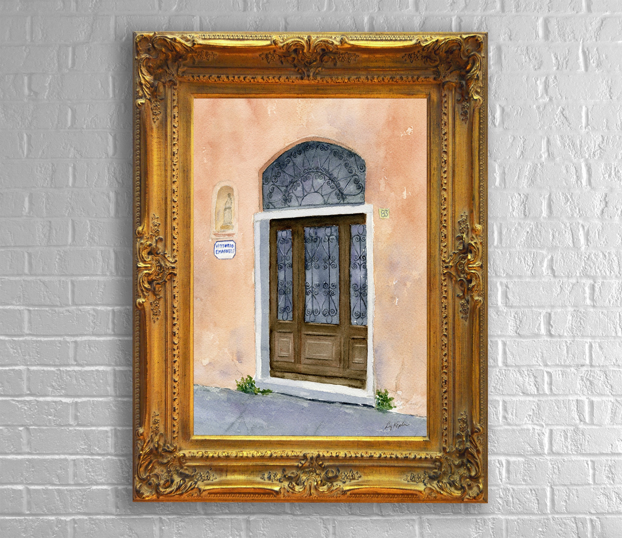 Doorway in Florence Italy Watercolor Print Italian | Etsy
