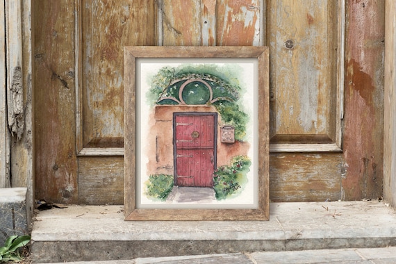 St Augustine Red Door Watercolor Print Gift Door Painting Etsy