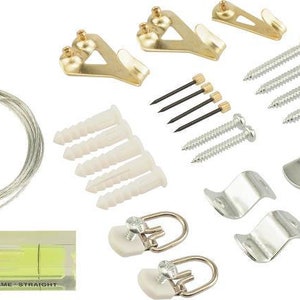 OOK 28 Pc Professional Mirror Picture Hanging Kit 50973 Leveler Hooks Wire Clips - Mirrors Photographs Artwork Paintings Wall hangings Decor