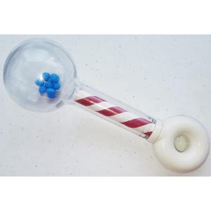 Johnson & Johnson Barber Pole Baby Rattle Sensory Developmental Parents Magazine