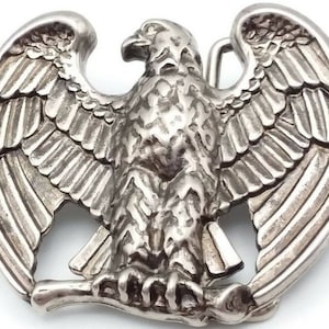Vintage Avon Magestic Bald Eagle Buckle Patriotic Bird Biker USA Gunmetal Pewter