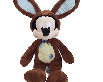 Disney Store Mickey Mouse Easter Bunny Rabbit Costume Plush Stuffed Animal Toy