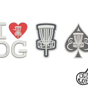 3 Disc Golf Embroidery DST Files - Digital Download