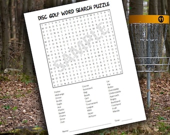 Disc Golf Word Search and Crossword Puzzle Set - DIGITAL FILE