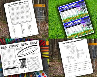 Printable Disc Golf Activity Pack + Birthday Party Invitations