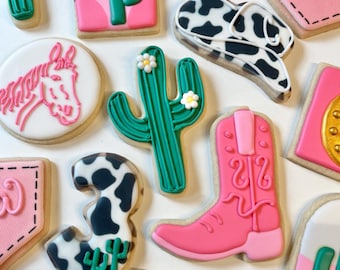 Cowboy Birthday Sugar Cookies One Dozen