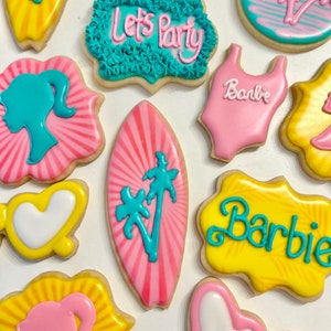 Malibu Barbie  Sugar Cookies One Dozen