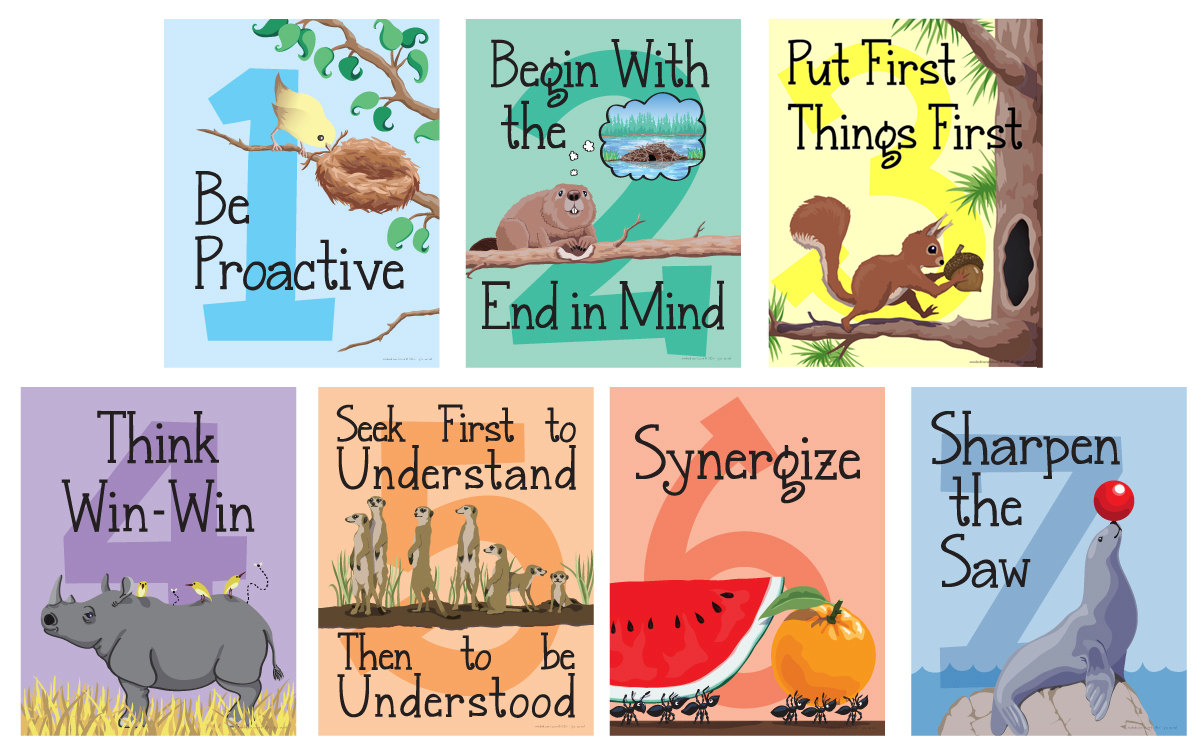 7-habit-posters-11x14-digital-animal-theme-etsy