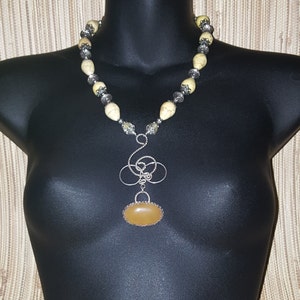 Yellow Onyx Sterling Silver Pendant