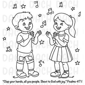 Shout with joy coloring page