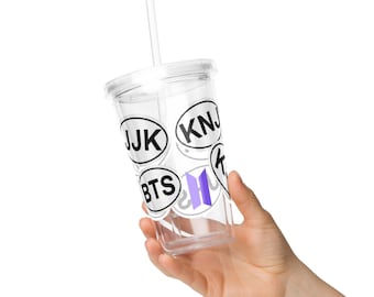 OT7 Genomskinlig plastmugg BTS Bangtan Boys initialer