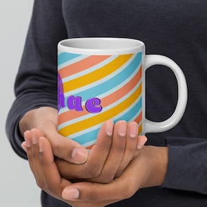 Psychedelic BTS Borahae ceramic coffee mug army OT7 gift party favor Bangtan drinkware