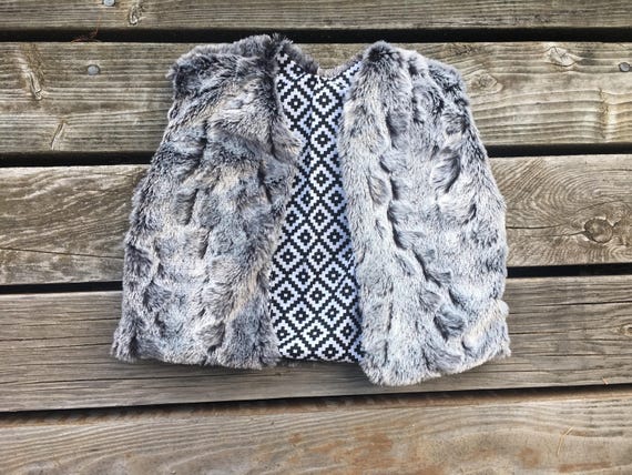baby black fur vest
