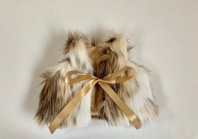 Newborn multi-color faux fur vest RTS
