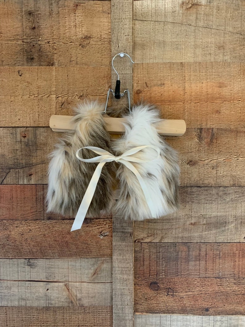 Newborn multi-color faux fur vest RTS