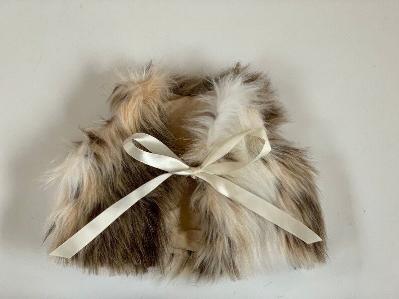 Newborn multi-color faux fur vest RTS