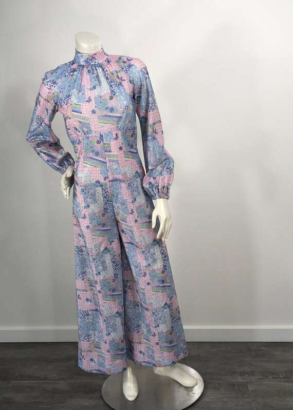 1960s Jumpsuit Palazzo Pants Wide Leg Jumpsuit Dis