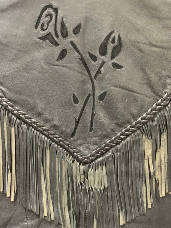 Vintage 1970s Black Leather Fringe Vest by Pegasus