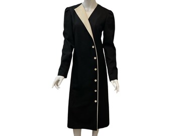 Vintage 1980S Black and White Coat Dress