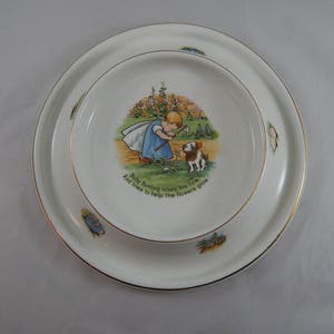 Charming Antique Childs Plate &quot;Baby Bunting&quot; by Royal Baby-Plate USA, US Patent Marked 1905