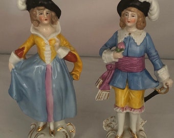 Outstanding Antique Matched Pair of German Porcelain Figurines - Marked Germany