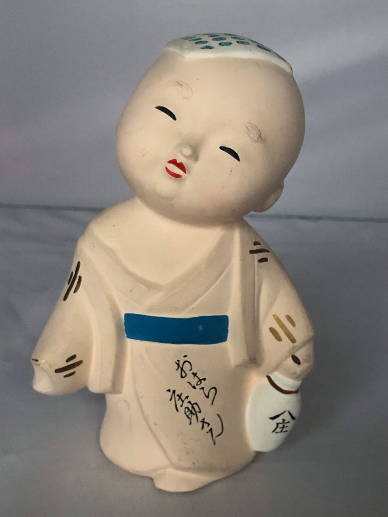 Sweet Vintage Japanese Bisque Boy Figurine Hakata Doll Circa Etsy