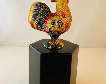 Vintage Cloisonne Chinese Rooster Figurine