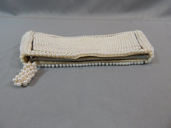 Lovely Beaded Vintage Evening Handbag Purse, Sati… - image 4