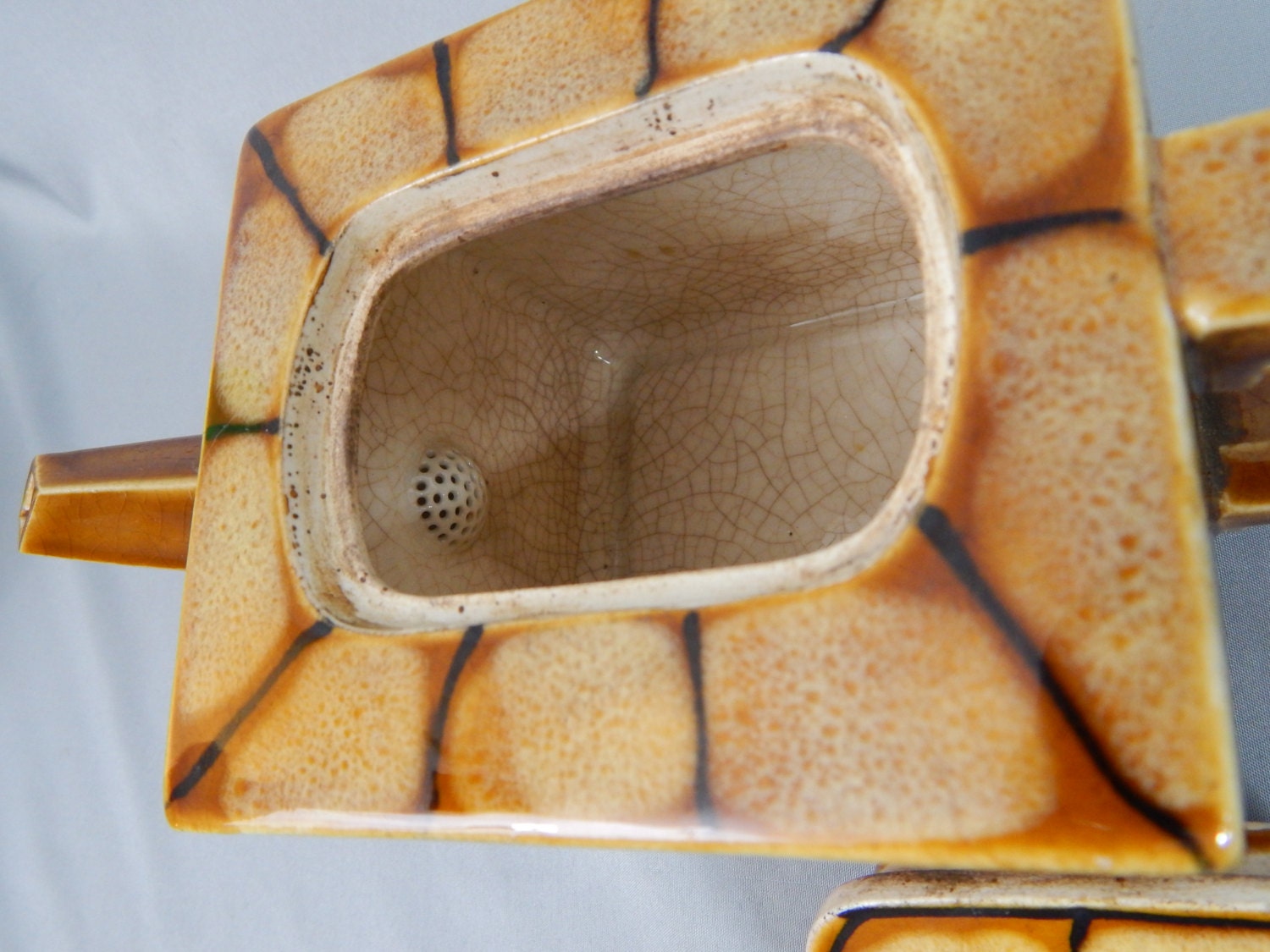 Gorgeous and Unusual Antique Japanese Man's Rectangular Teapot ...