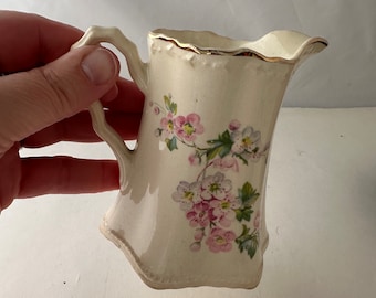 Vintage Crooksville China Company Floral Jug, Creamer, Pitcher, Made in USA