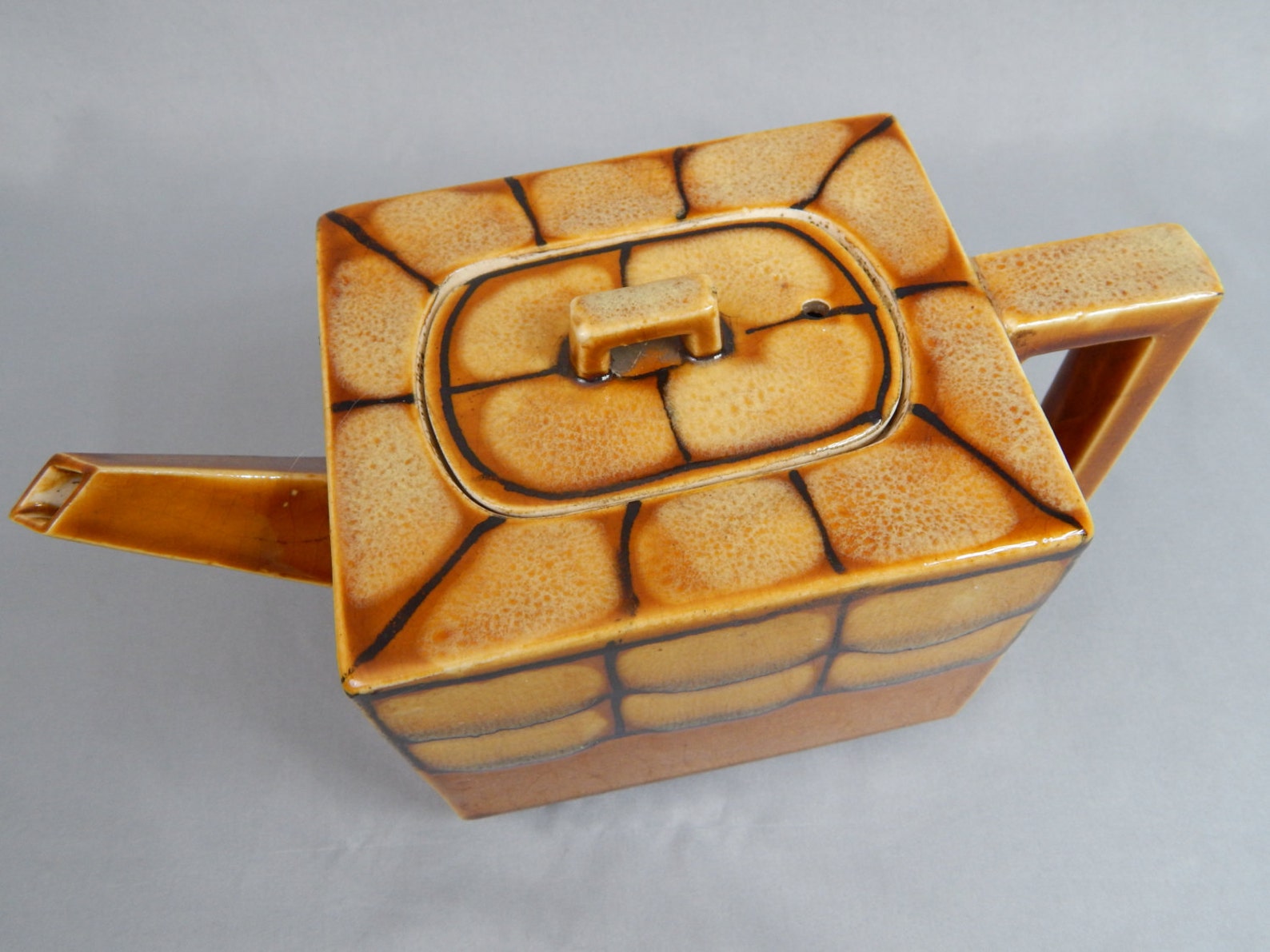 Gorgeous and Unusual Antique Japanese Man's Rectangular Teapot ...