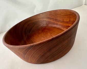 Outstanding Large Vintage Teak Wood Bowl - ESA of Denmark - Handmade, Gorgeous Wood Grain