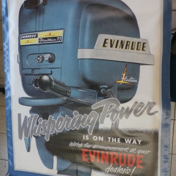 Vintage Evinrude Outboard Motor Banner