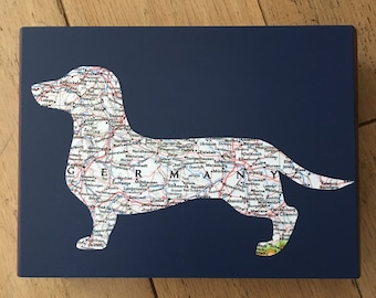 Dachshund of Germany Atlas Map Keepsake box