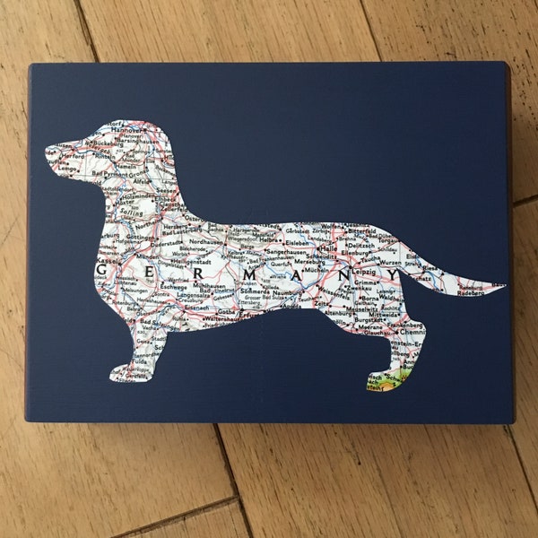 Dachshund of Germany Atlas Map Keepsake box