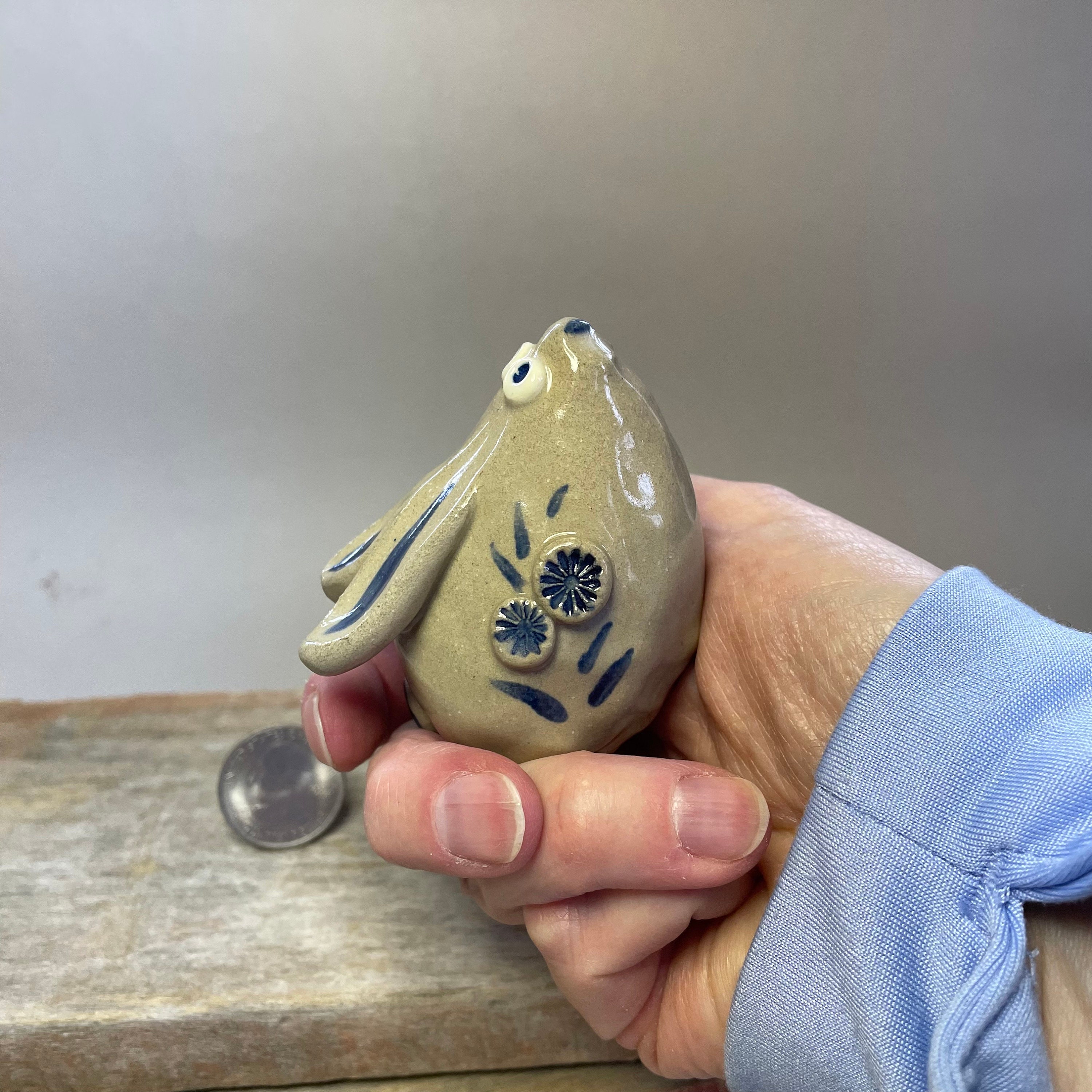 Handcrafted Miniature Stoneware Ceramic Pottery Rabbit/bunny With ...